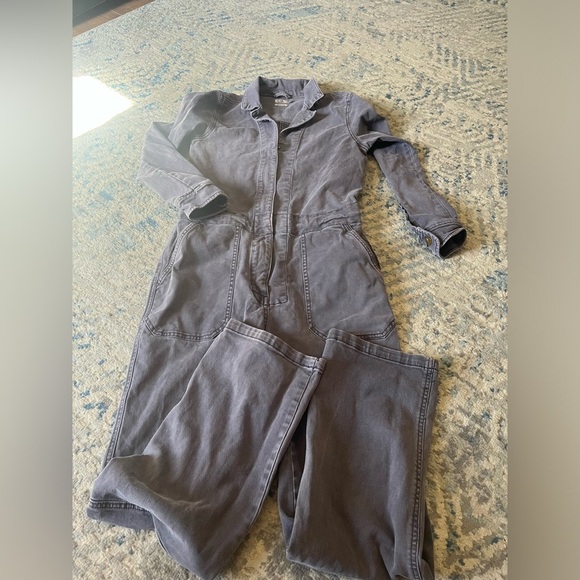 Faherty Overland charcoal twill jumpsuit small - Picture 7 of 7